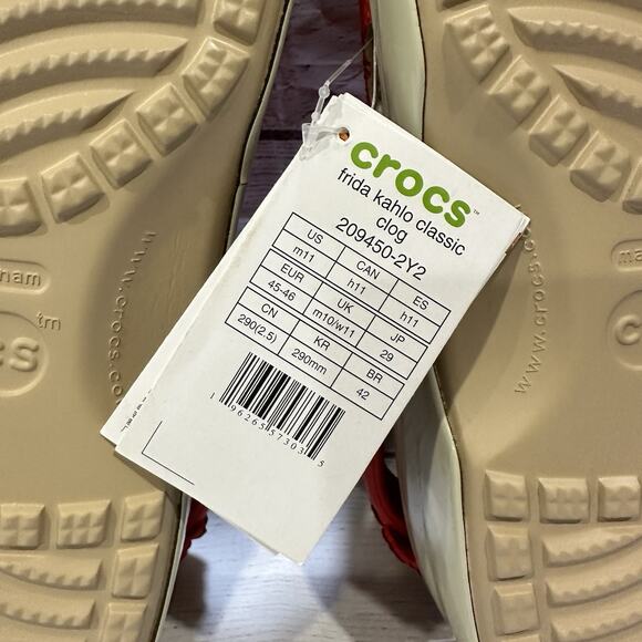 Crocs Frida Kahlo Classic Clogs Women’s Size 12.5 Men’s 11 Unisex Red New NWT - Picture 7 of 7